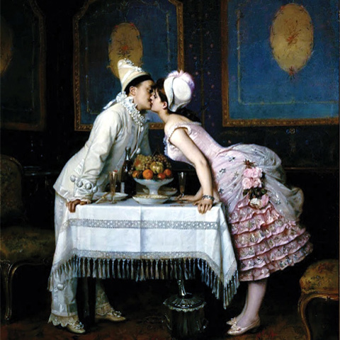 Огюст Тульмуш (Auguste Toulmouche). «Поцелуй». 1870, 