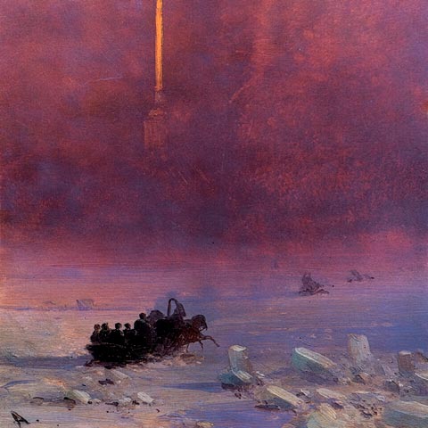 И.К.Айвазовский. Петербург. Переправа через Неву. 1870-е гг.