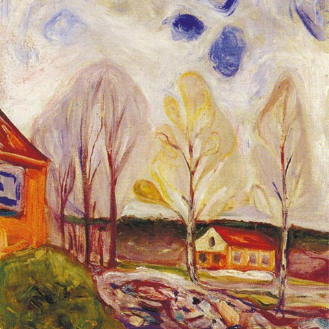 Эдвард Мунк. Spring in Åsgårdstrand. 1905. 80 x 60 см, холст, масло. Местонахождение картины неизвестно.